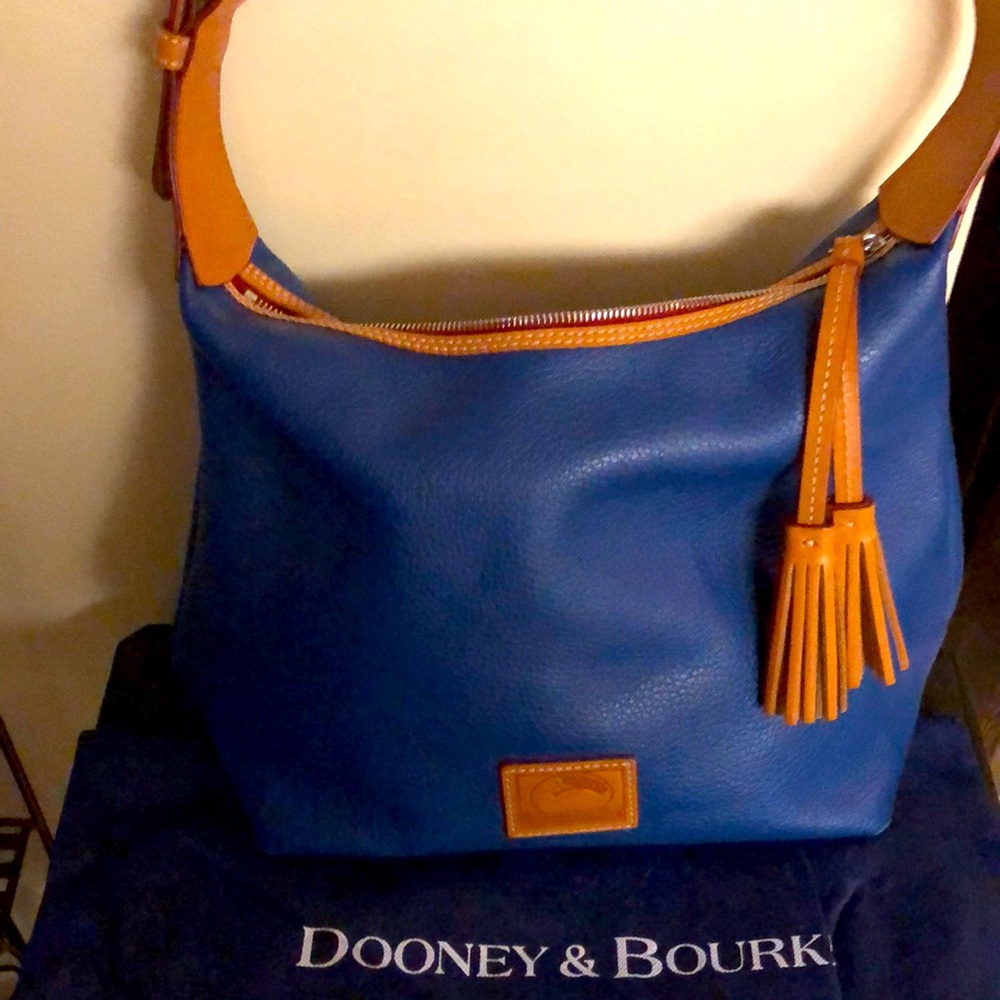Dooney & Bourke Pebbled Purse Royal Blue 16” x 10” & 10” deep.  Dusting Bag!